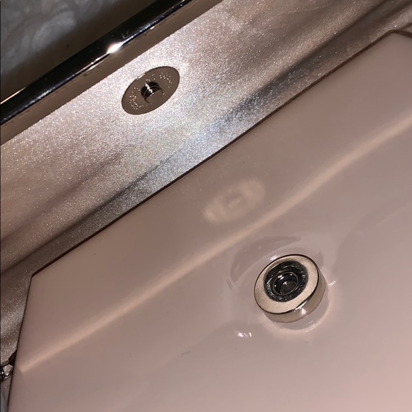 Nude and Silver Detailed Cross Body Purse/Clutch - Picture 4 of 4